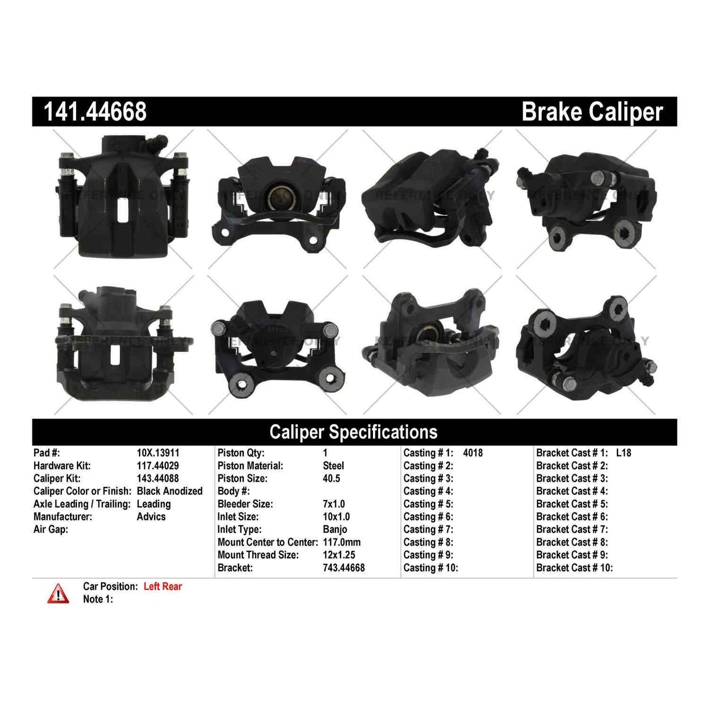 Centric Parts Semi-Loaded Brake Caliper 141.44668