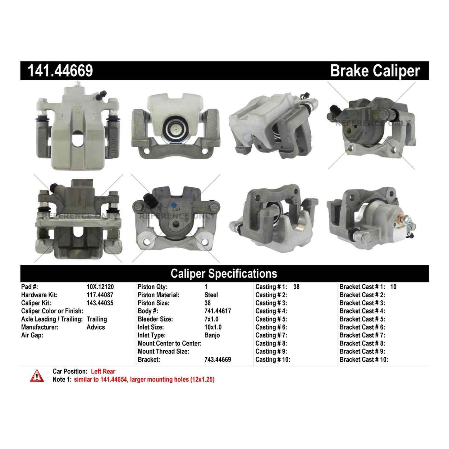 Centric Parts Disc Brake Caliper Semi-Loaded with Anti-Corrosion Finish for 2018-2013 Lexus ES300h ES350 Toyota Avalon Camry 141.44669