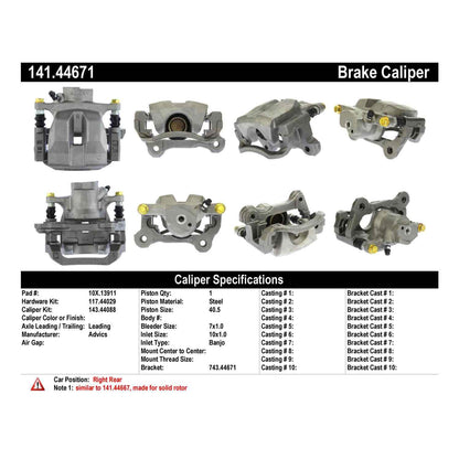 Centric Parts Disc Brake Caliper Semi-Loaded with Anti-Corrosion Finish for 2015 Lexus IS250 141.44671