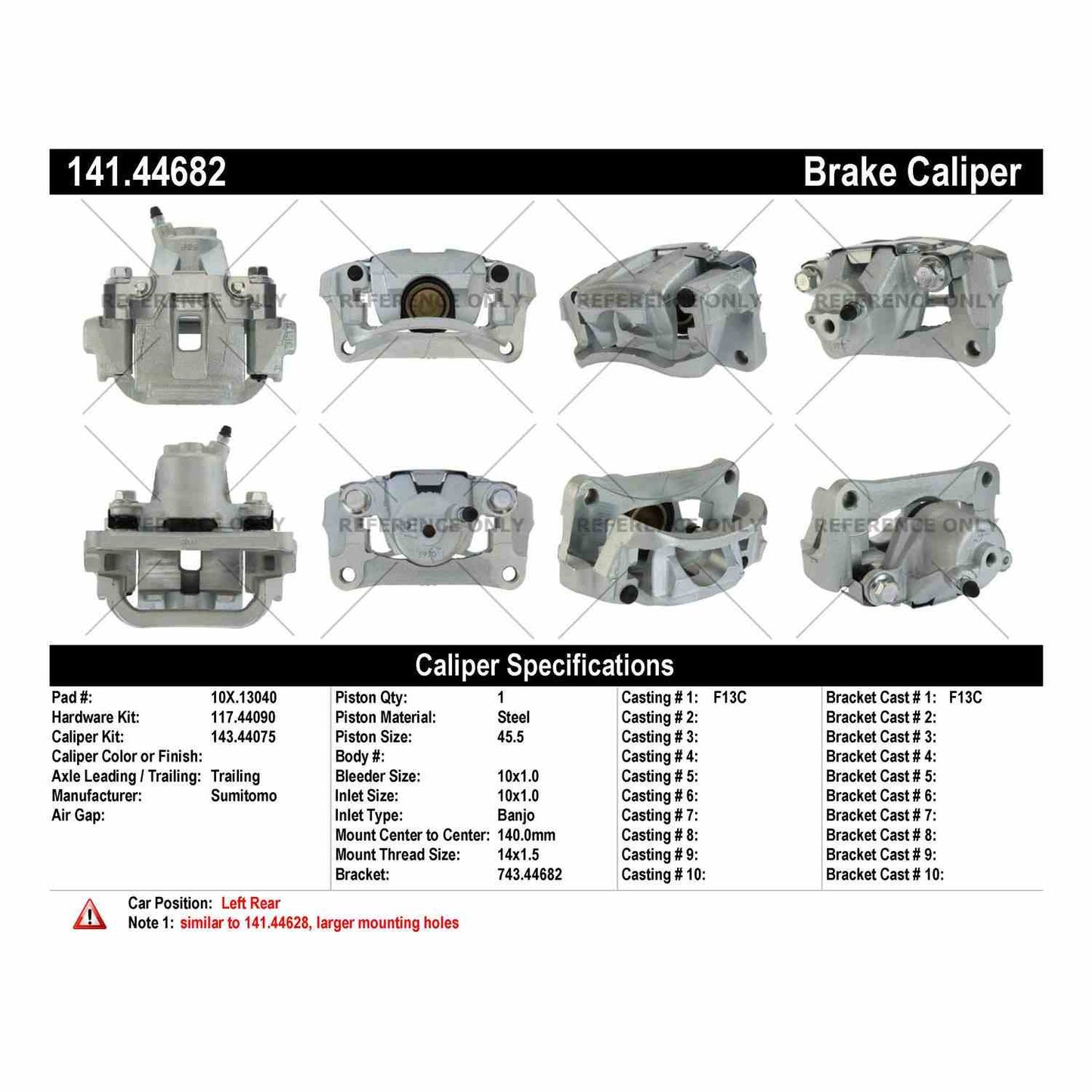 Centric Parts Semi-Loaded Disc Brake Caliper with Anti-Corrosion Finish 141.44682