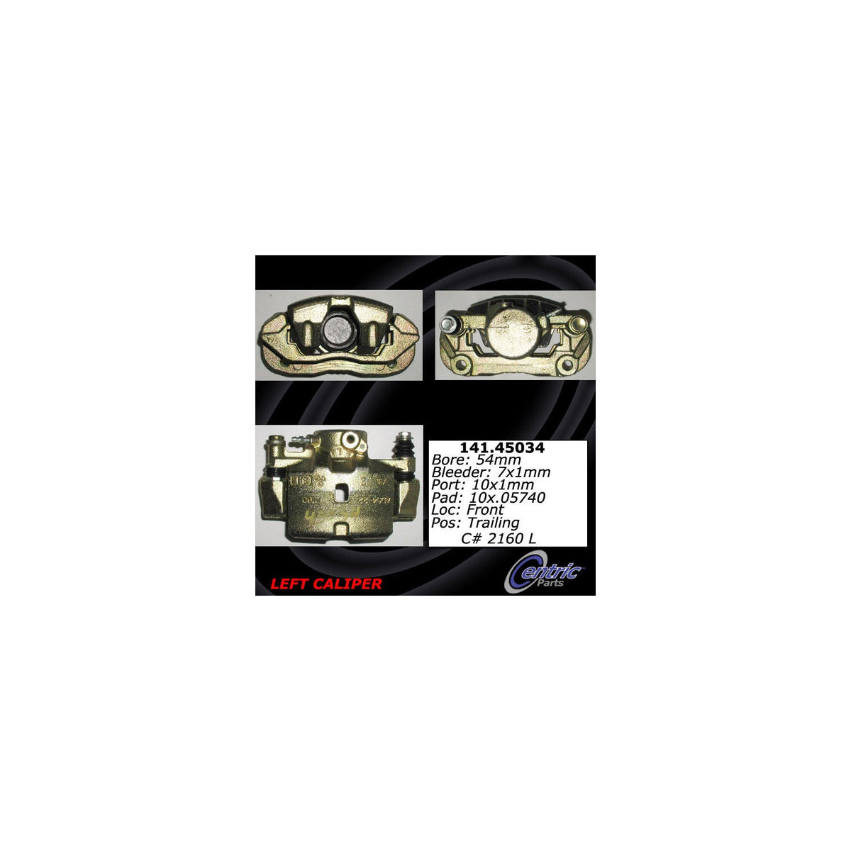 Centric Parts Disc Brake Caliper Semi-Loaded for 1987-1993 Mazda B2600 141.45034