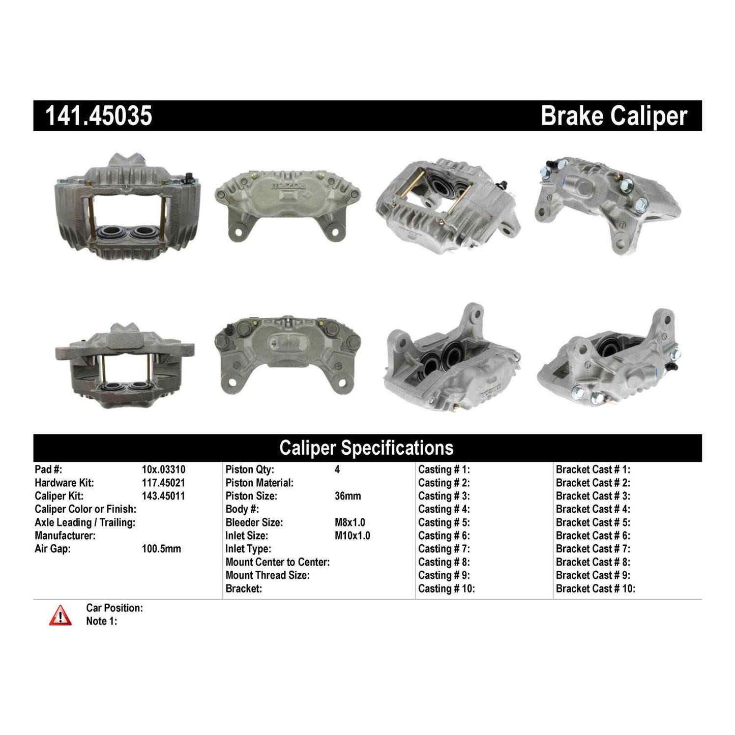 Stoptech Centric 86-92 Mazda RX-7 Semi-Loaded Right Front Rebuilt Brake Caliper 141.45035
