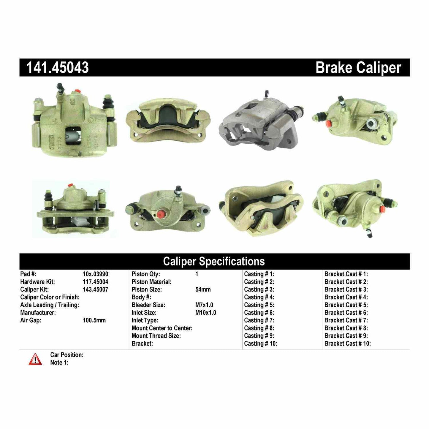 StopTech Semi-Loaded Brake Caliper 141.45043
