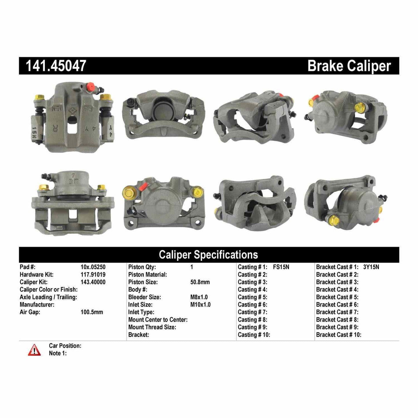 Stoptech Centric 90-93 Mazda Miata Front Right Semi-Loaded Caliper 141.45047