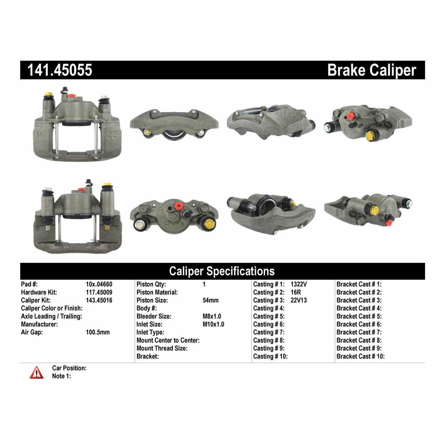 Centric Parts Semi-Loaded Brake Caliper 141.45055