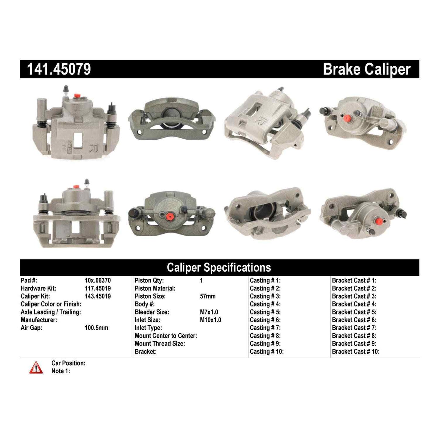 Centric Parts Semi-Loaded Brake Caliper 141.45079
