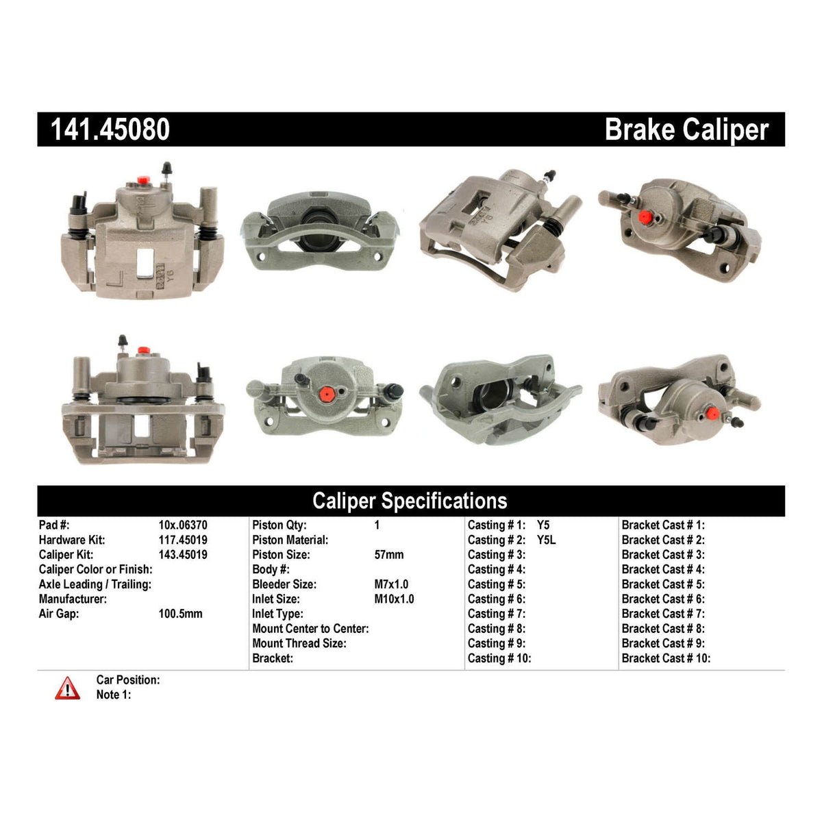 Centric Parts Semi-Loaded Brake Caliper 141.45080