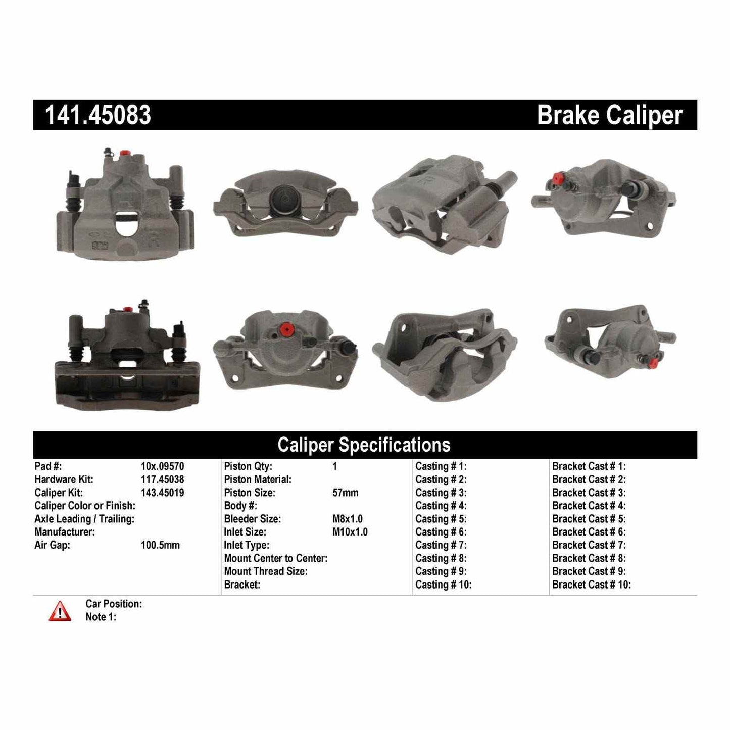 Centric Parts Semi-Loaded Brake Caliper 141.45083