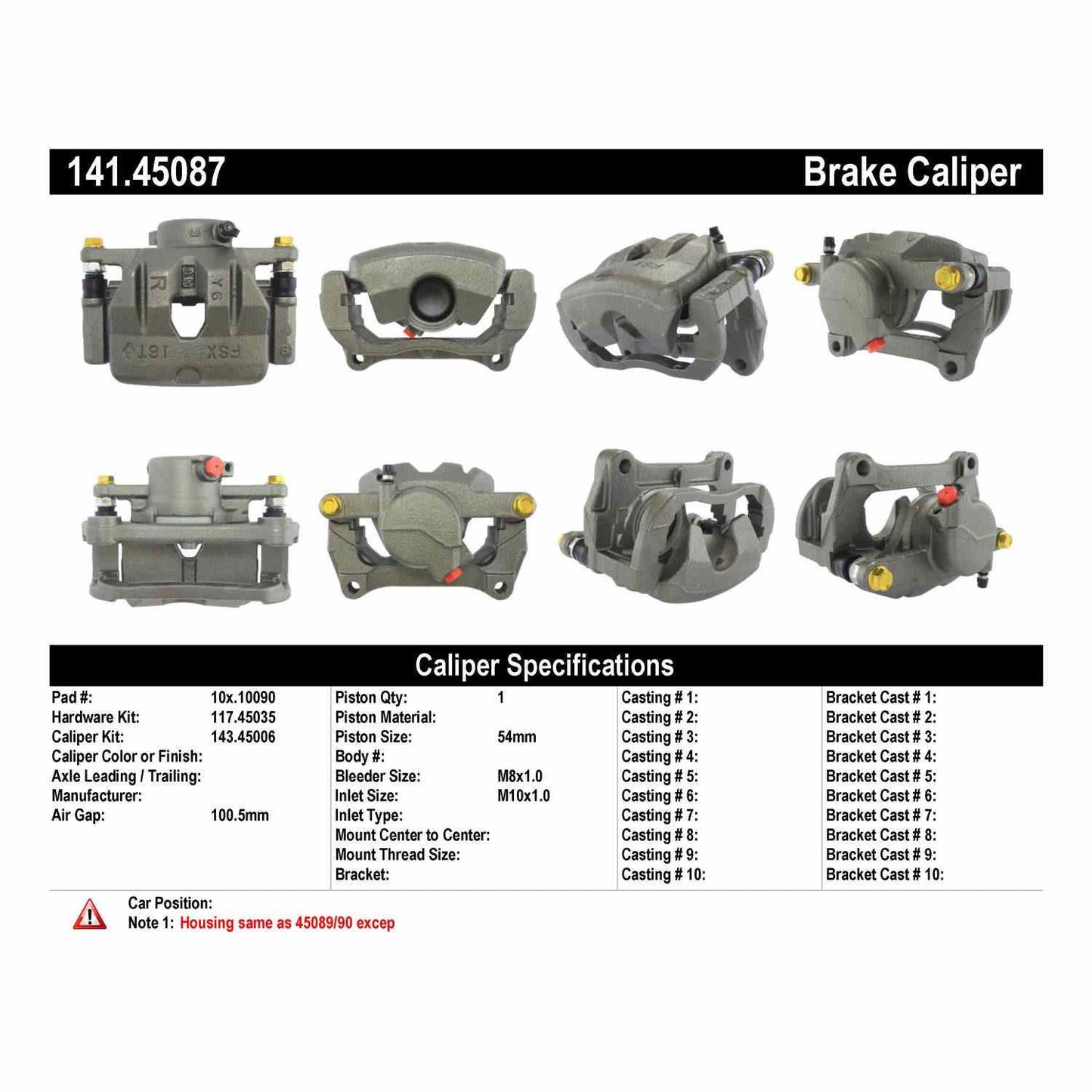 Centric Parts Disc Brake Caliper Semi-Loaded for 2004-2008 Mazda RX-8 141.45087