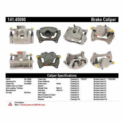 Stoptech Centric Semi-Loaded Brake Caliper - Front Left 141.45090