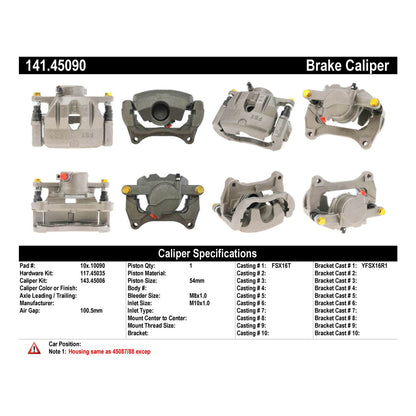 Stoptech Centric Semi-Loaded Brake Caliper - Front Left 141.45090