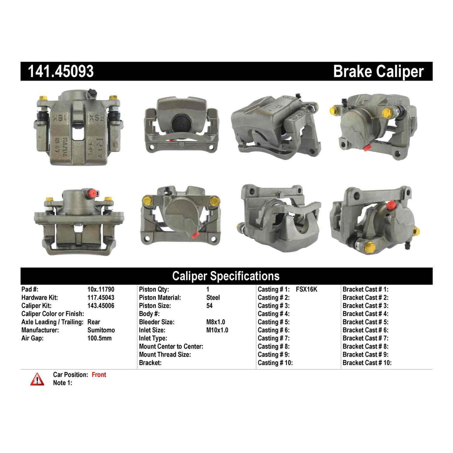 Centric Parts Disc Brake Caliper with anti-corrosion finish
