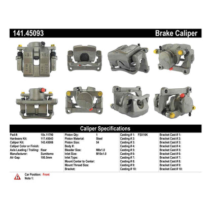 Centric Parts Disc Brake Caliper with anti-corrosion finish