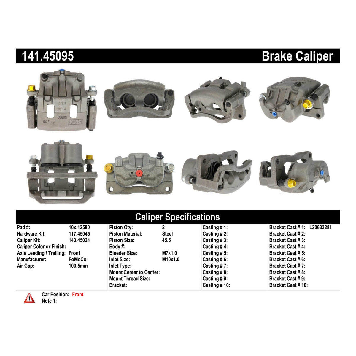 Stoptech Centric Semi-Loaded Brake Caliper - Front Right 141.45095