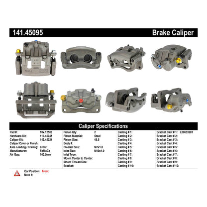 Stoptech Centric Semi-Loaded Brake Caliper - Front Right 141.45095