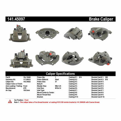 Centric Parts Semi-Loaded Brake Caliper 141.45097