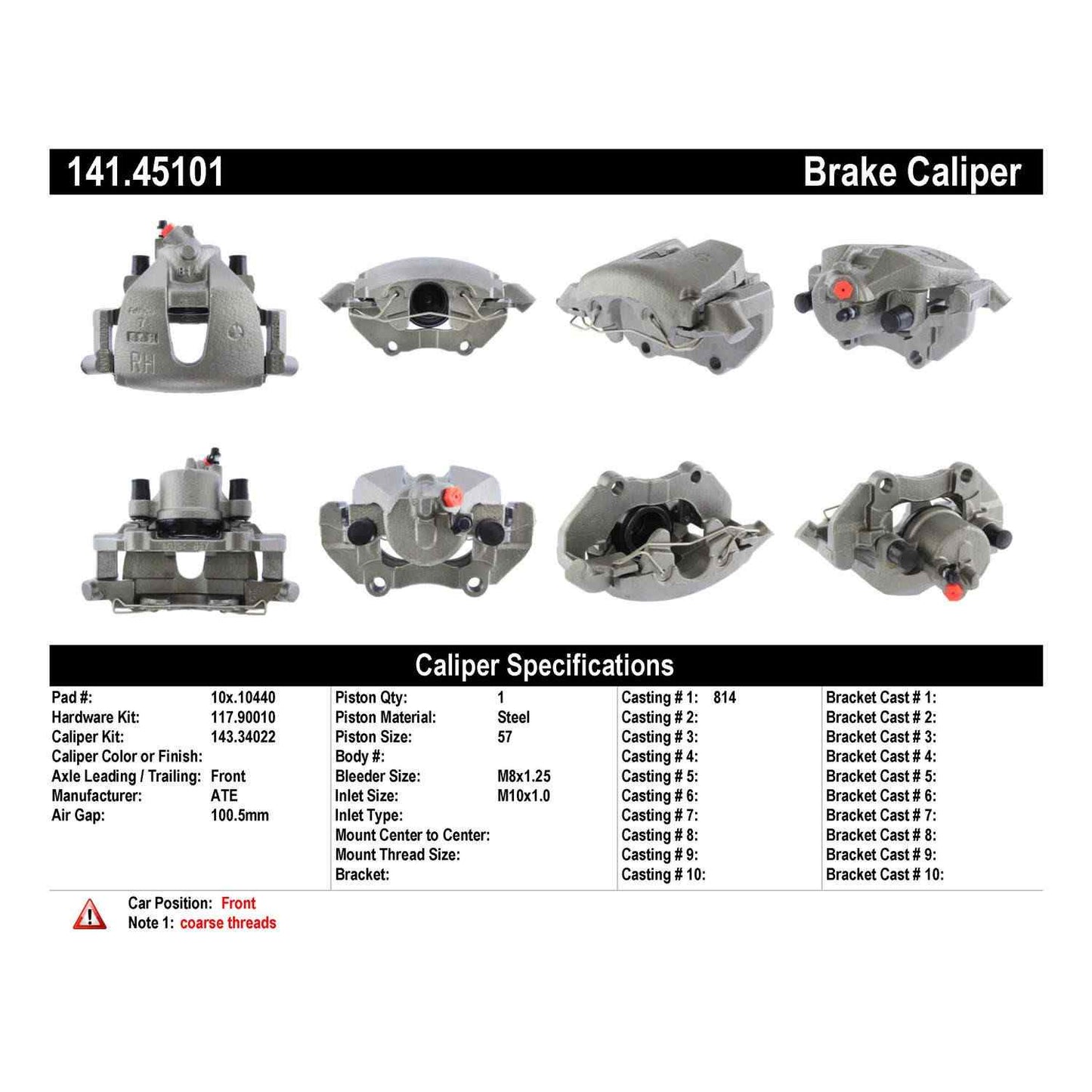 Stoptech Centric Semi-Loaded Brake Caliper - Front Right 141.45101