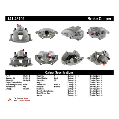 Stoptech Centric Semi-Loaded Brake Caliper - Front Right 141.45101