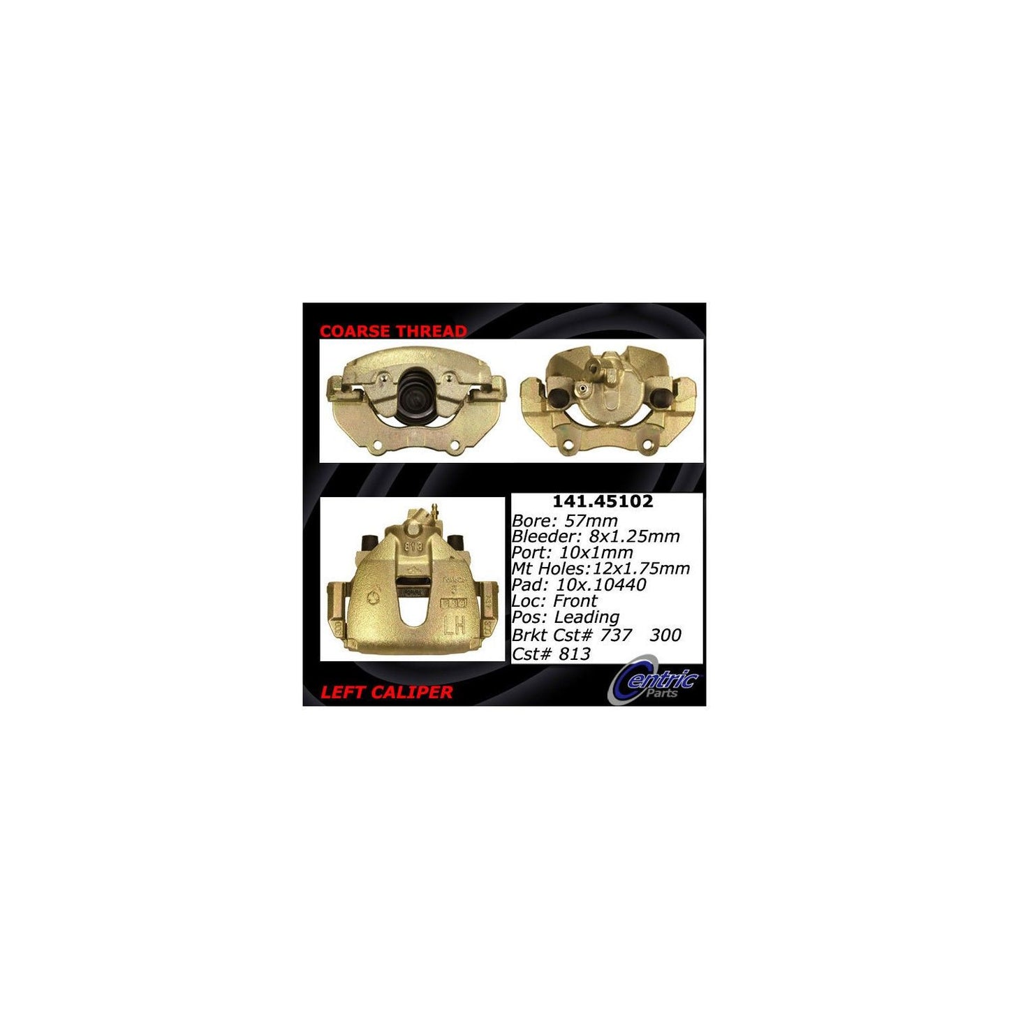 Stoptech Centric Semi-Loaded Brake Caliper - Front Left 141.45102