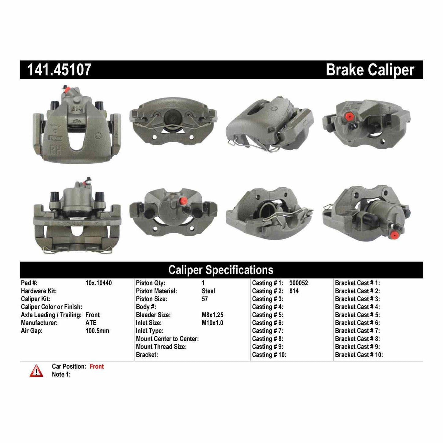 Stoptech Centric Semi-Loaded Brake Caliper - Front Right 141.45107