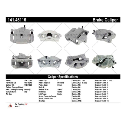 Stoptech Centric 16-17 Mazda CX-3 Semi-Loaded Front Drivers Side Rebuilt Brake Caliper 141.45116