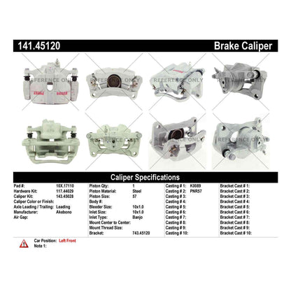 Stoptech Centric Semi-Loaded Brake Caliper - Front Left 141.45120