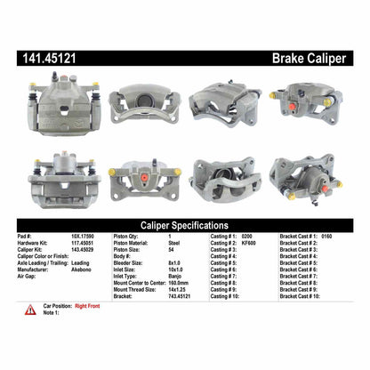 Centric Parts Semi-Loaded Brake Caliper 141.45121