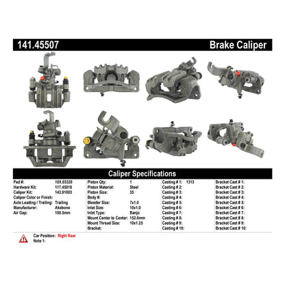 Stoptech Centric Semi-Loaded Caliper 141.45507
