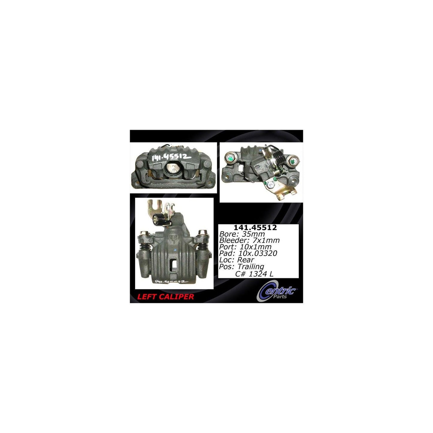 Stoptech Centric 93-95 Mazda RX-7 Semi-Loaded Rear Left Side Rebuilt Brake Caliper 141.45512
