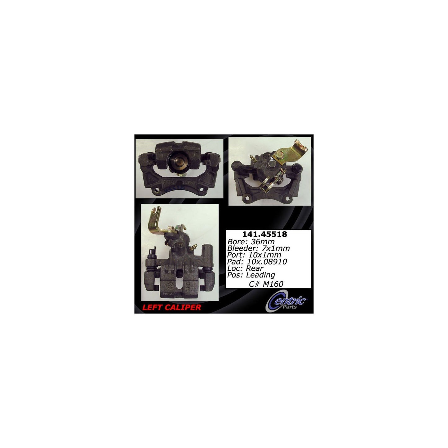 Stoptech Centric 01-05 Mazda Miata Left Rear Semi-Loaded Caliper 141.45518