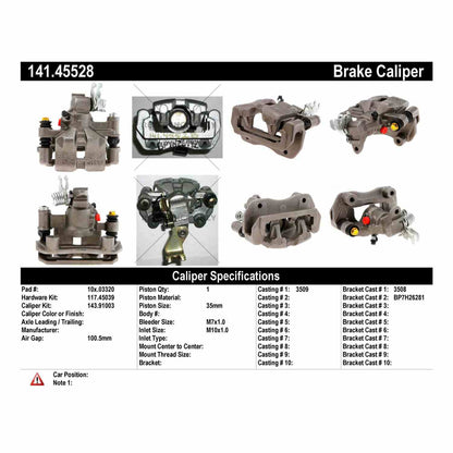 Centric Parts Disc Brake Caliper Semi-Loaded for 141.45528