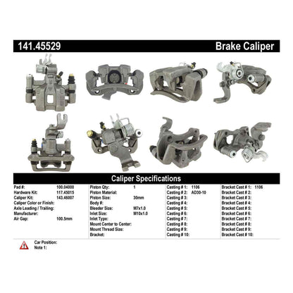 Centric Parts Semi-Loaded Disc Brake Caliper with anti-corrosion finish 141.45529