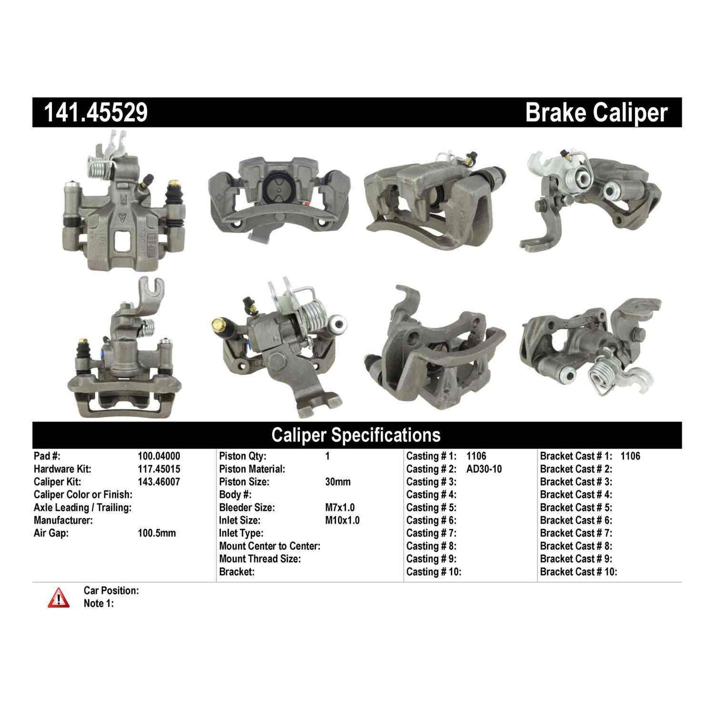 Centric Parts Semi-Loaded Brake Caliper 141.45529