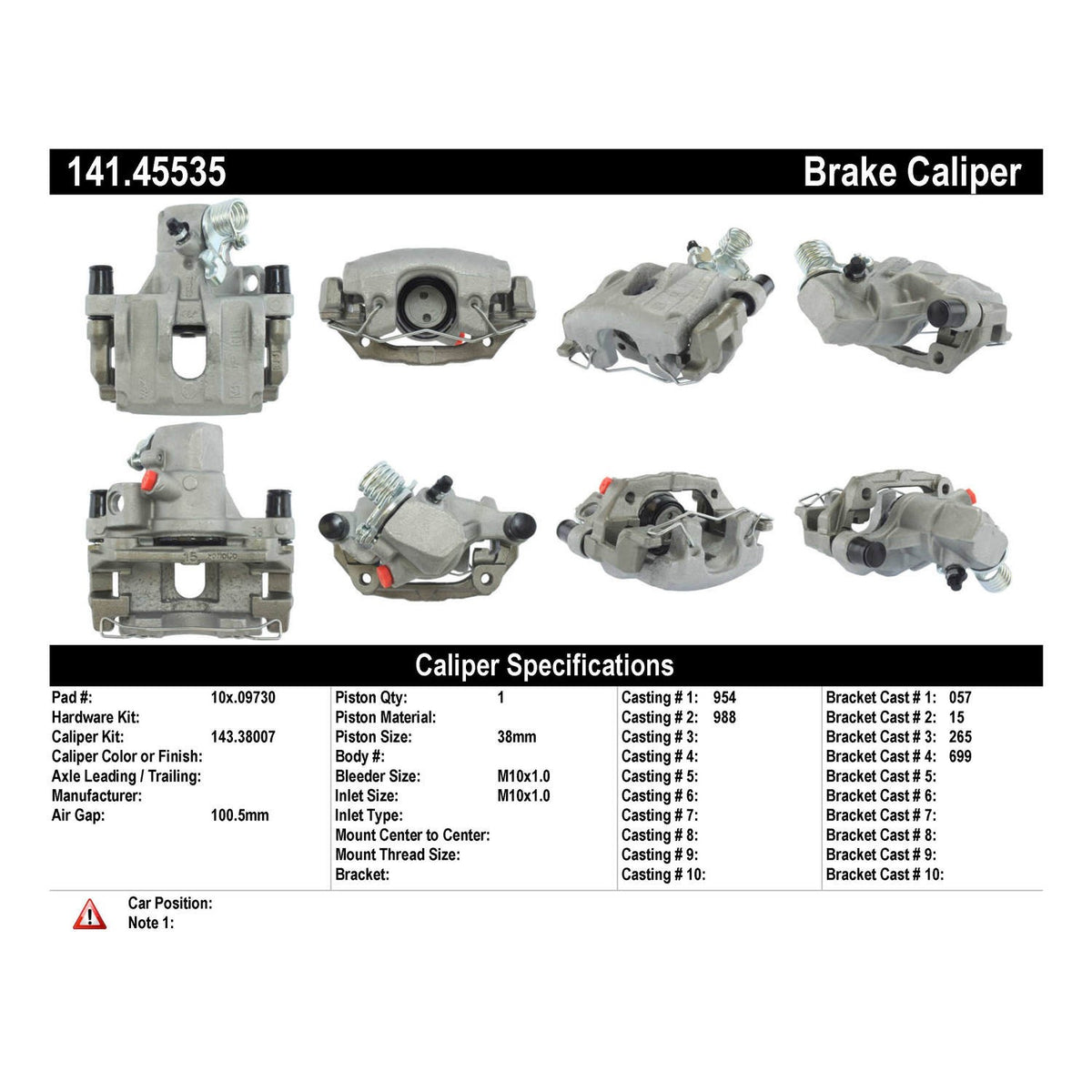 Centric Parts Semi-Loaded Brake Caliper 141.45535