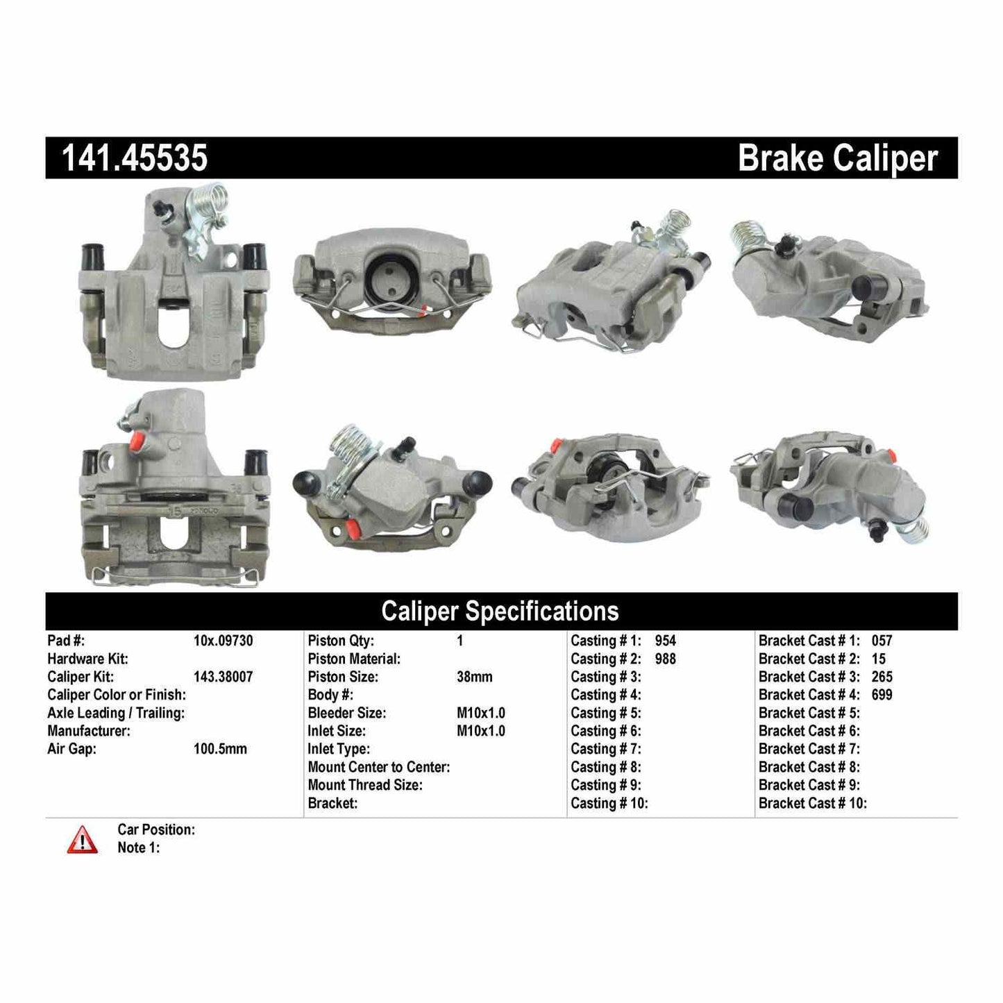 Centric Parts Disc Brake Caliper Semi-Loaded with Anti-Corrosion Finish 141.45535