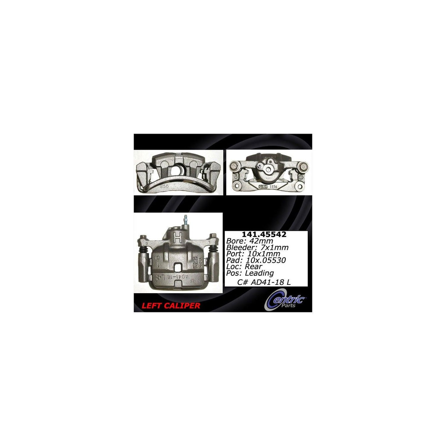 Centric Parts Disc Brake Caliper Semi-Loaded 141.45542