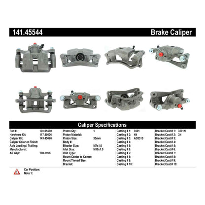Centric Parts Semi-Loaded Brake Caliper 141.45544