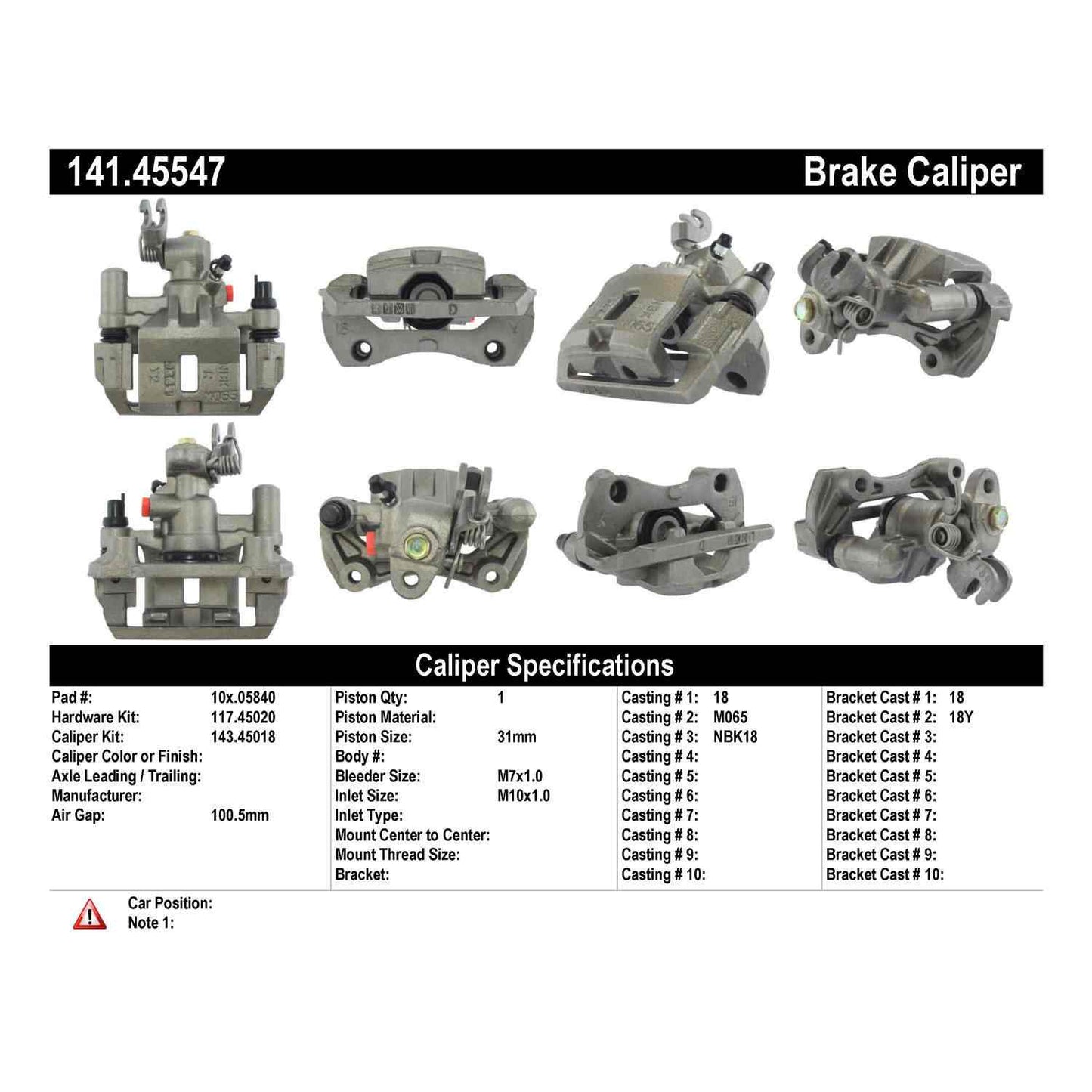 Centric Parts Semi-Loaded Brake Caliper 141.45547