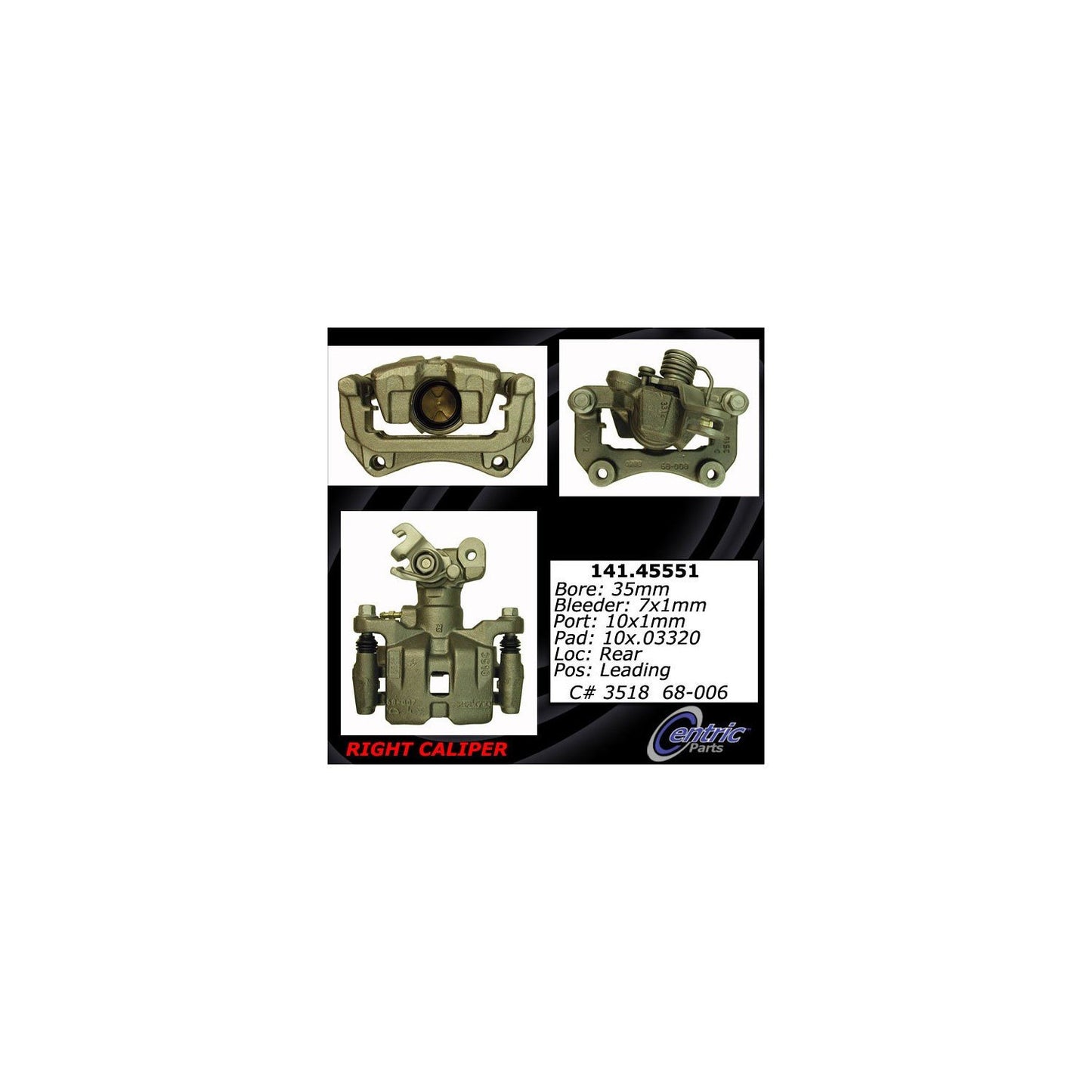 Centric Parts Disc Brake Caliper Semi-Loaded for 141.45551