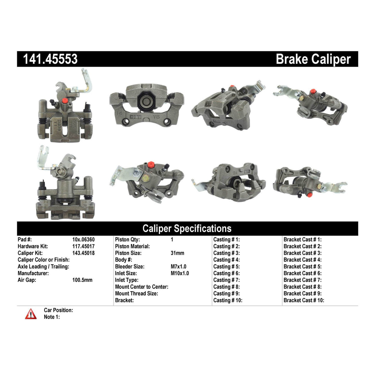 Centric Parts Semi-Loaded Brake Caliper 141.45553