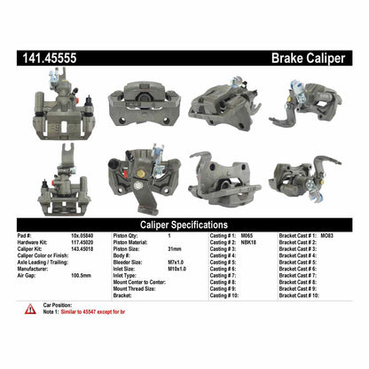 Centric Parts Disc Brake Caliper Semi-Loaded for 141.45555