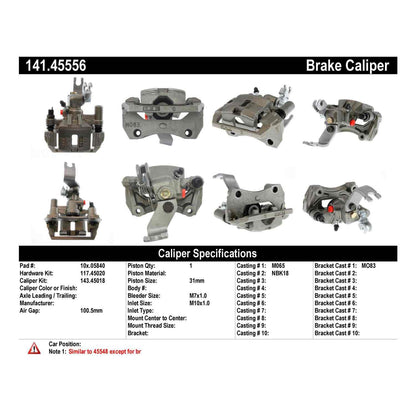 Centric Parts Disc Brake Caliper Semi-Loaded with Anti-Corrosion Finish 141.45556