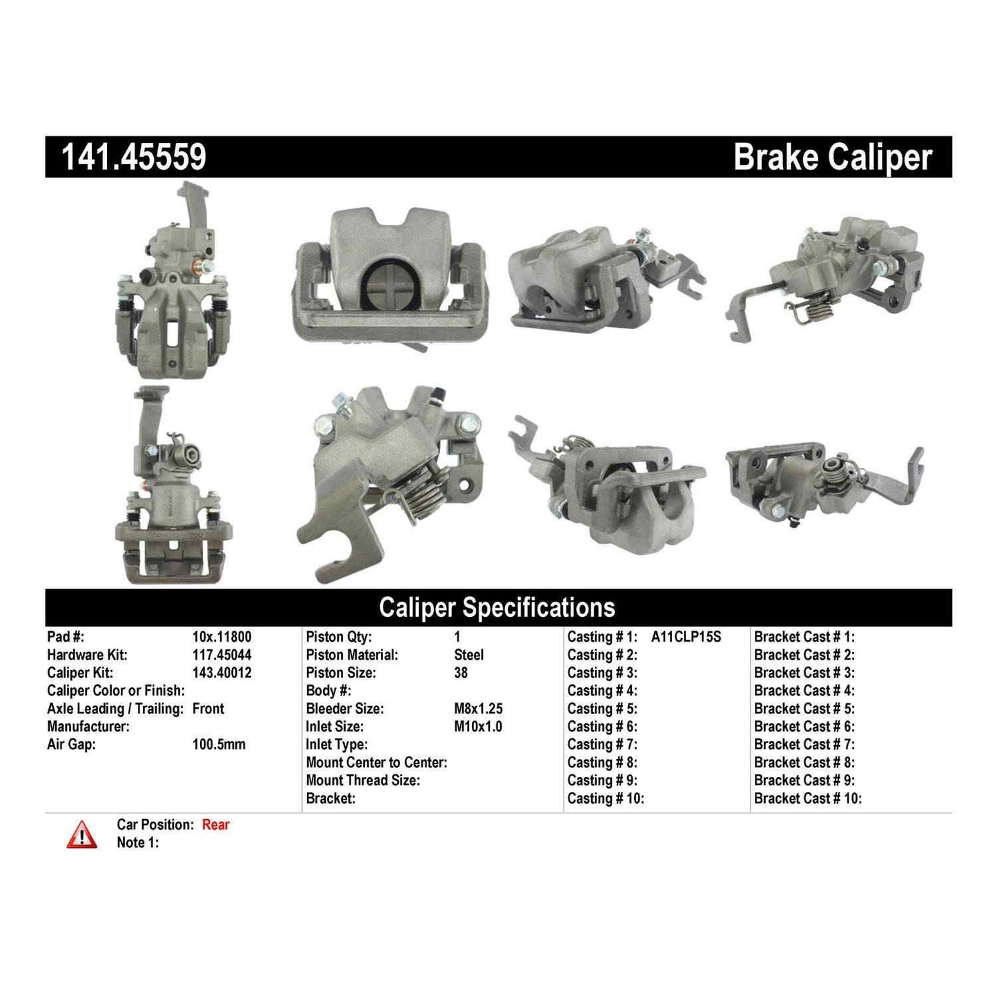 Stoptech Centric 06-15 Mazda MX-5 Miata Remanufactured Semi-Loaded Rear Right Brake Caliper 141.45559