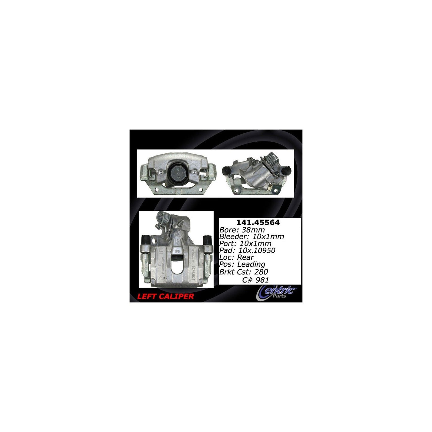 Centric Parts Disc Brake Caliper Semi-Loaded with Anti-Corrosion Finish 141.45564