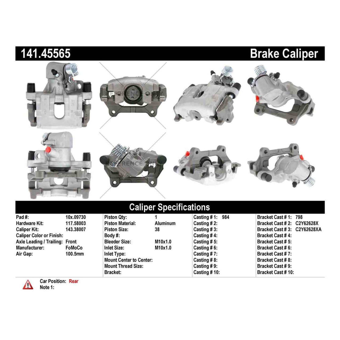 Stoptech Centric Semi-Loaded Brake Caliper - Rear Right 141.45565