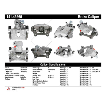 Stoptech Centric Semi-Loaded Brake Caliper - Rear Right 141.45565