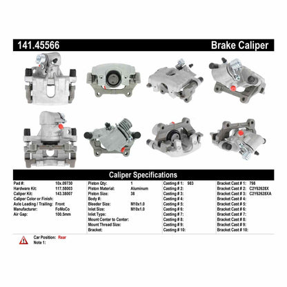 Stoptech Centric Semi-Loaded Brake Caliper - Rear Left 141.45566