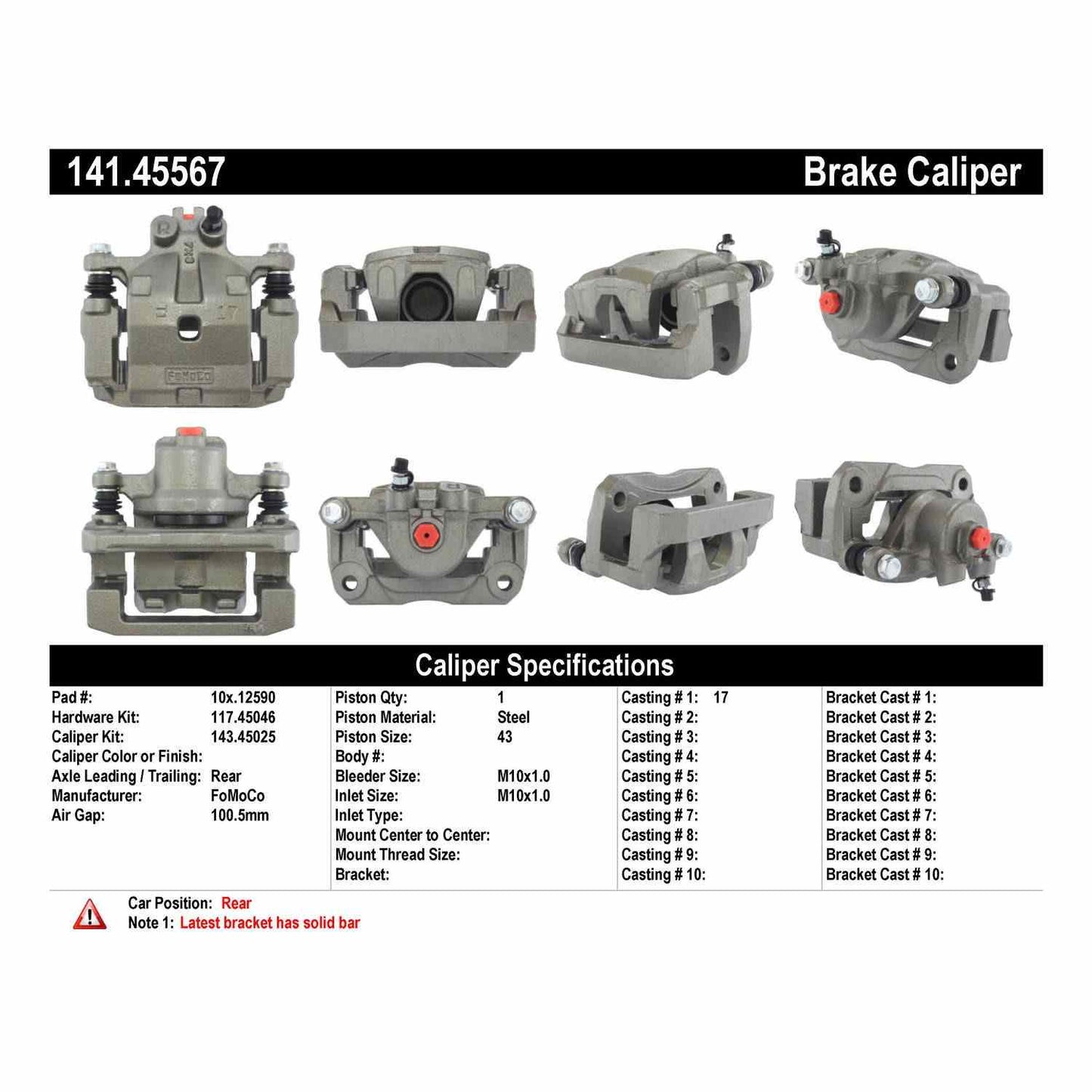 Centric Parts Semi-Loaded Brake Caliper 141.45567