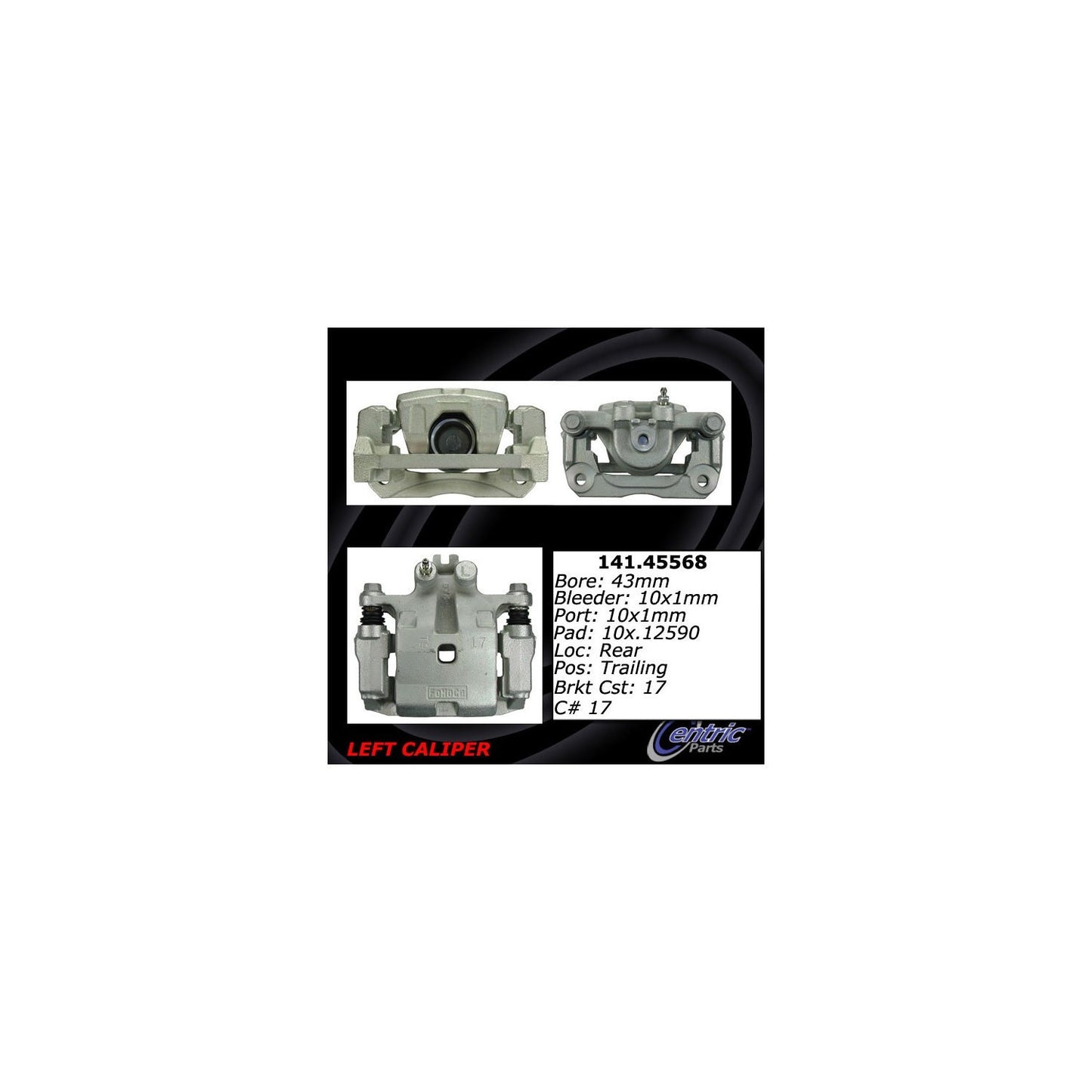 Centric Parts Disc Brake Caliper Semi-Loaded for 141.45568