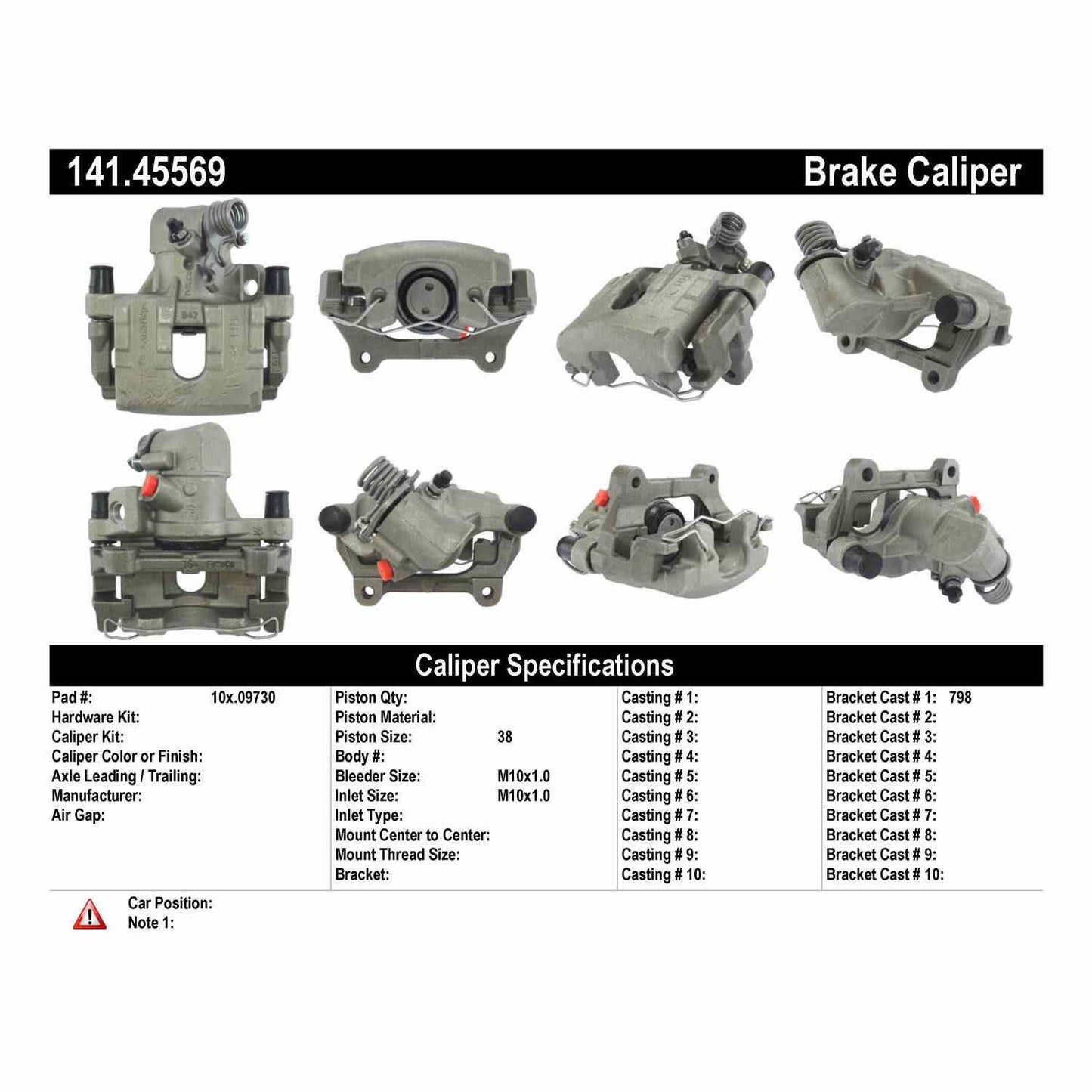 Centric Parts Disc Brake Caliper Semi-Loaded with Anti-Corrosion Finish for 2012-2017 Mazda 5 141.45569
